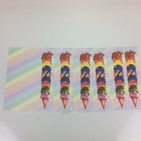 Lisa Frank Vintage Teddy Bear Ice Cream Cone Stationery 6 Pieces